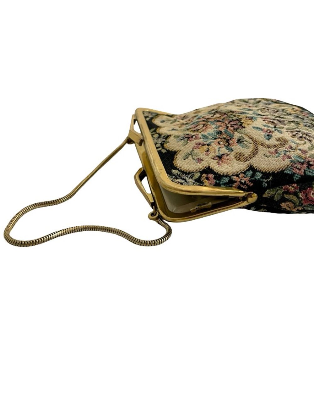Vintage Simpson's Floral Tapestry Evening Bag with Chain Strap - Picture 8 of 11